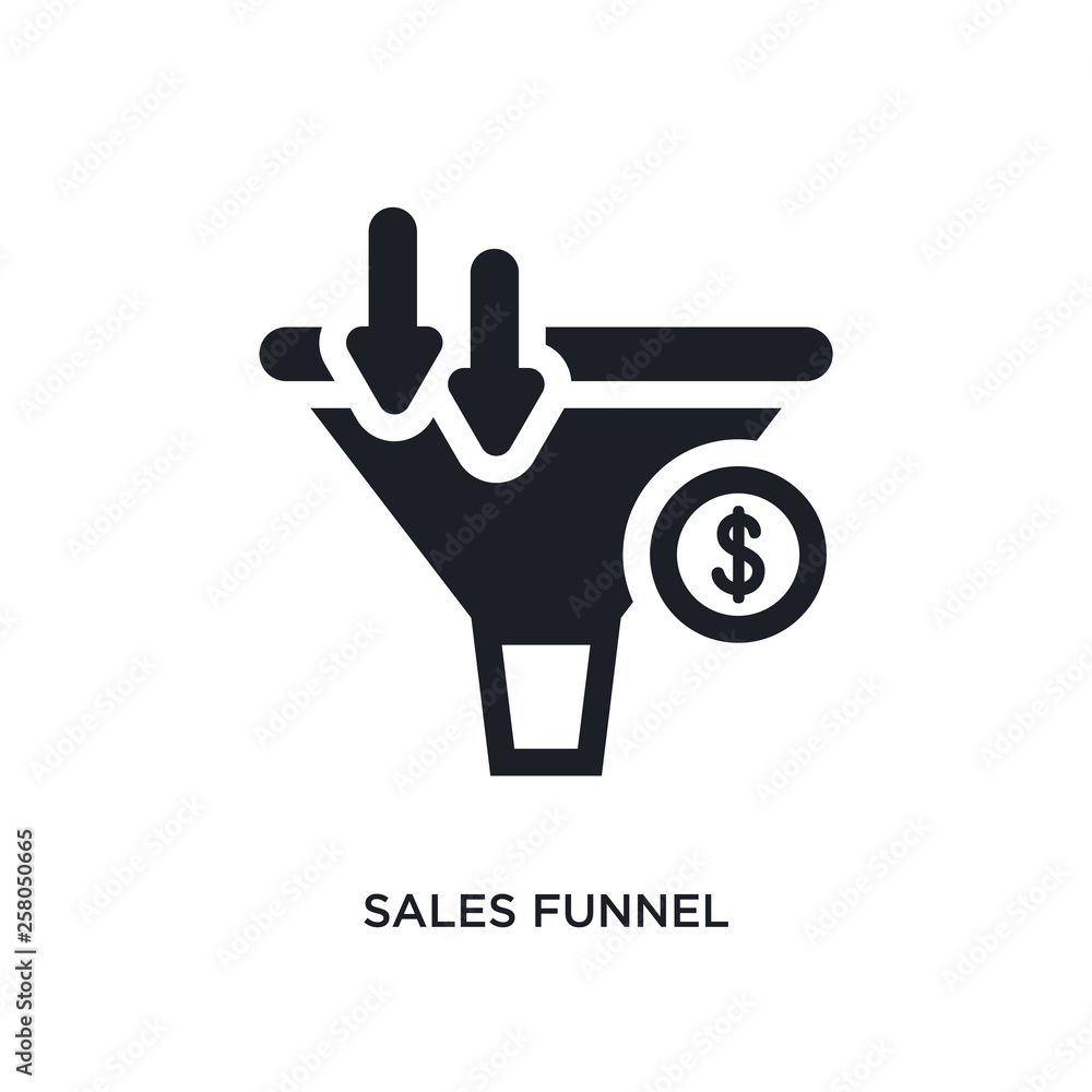Poster sales funnel isolated icon. simple element illustration from technology concept icons. sales funnel 