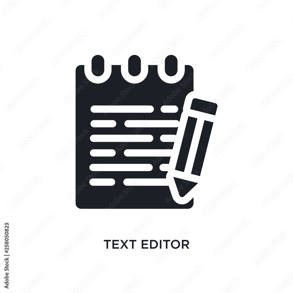 Aufkleber text editor isolated icon. simple element illustration from technology concept icons. text editor ed