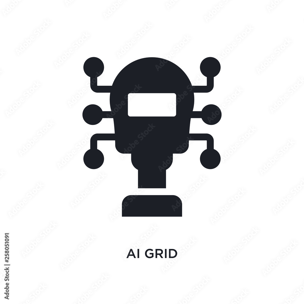 Poster ai grid isolated icon. simple element illustration from artificial intellegence concept icons. ai gr