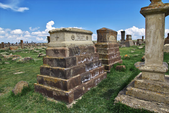 Noratus cemetery, sevan lake,  Armenia, Caucasus