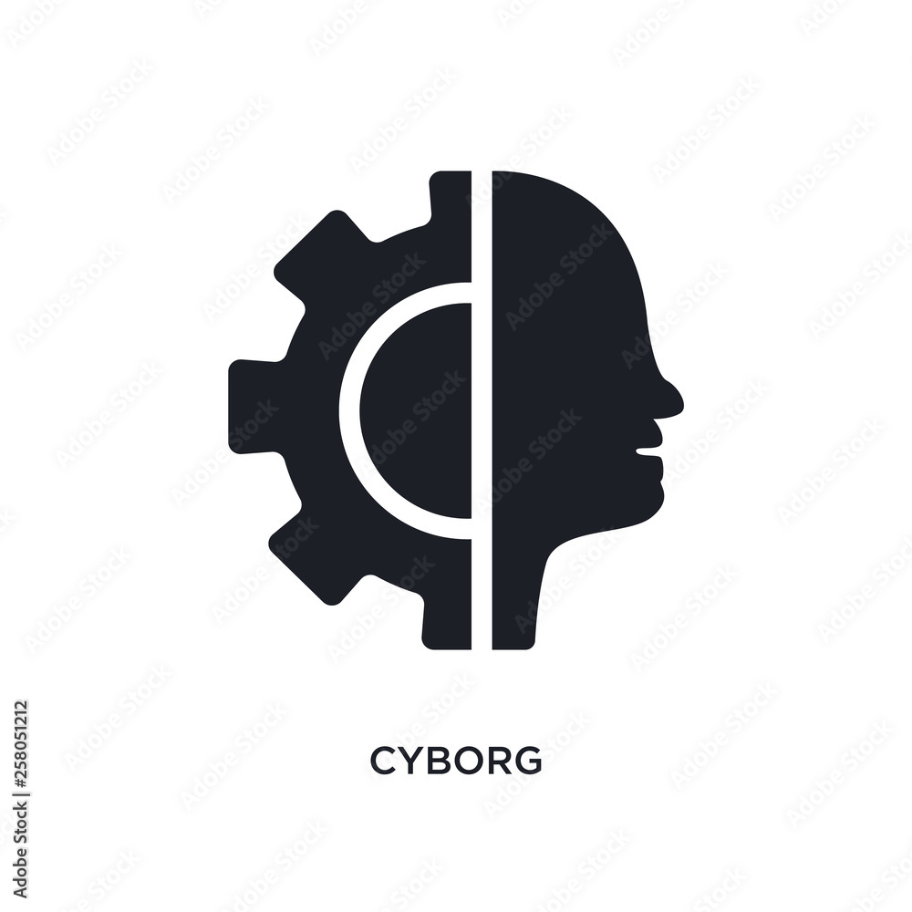 Poster cyborg isolated icon. simple element illustration from artificial intellegence concept icons. cyborg