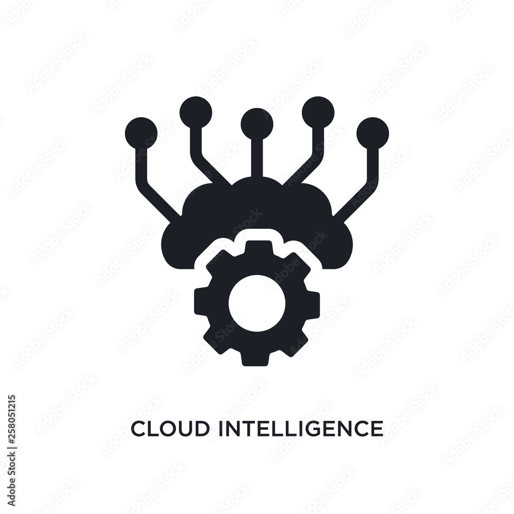 Poster cloud intelligence isolated icon. simple element illustration from artificial intellegence concept i