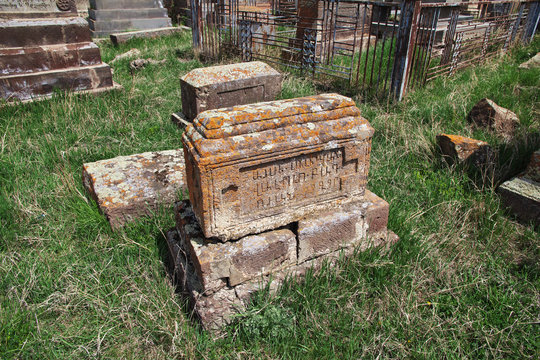 Noratus cemetery, sevan lake,  Armenia, Caucasus