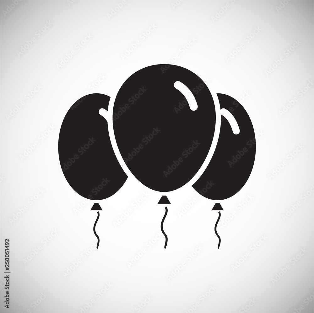Poster Ballon icon on background for graphic and web design. Simple vector sign. Internet concept symbol for website button or mobile app.