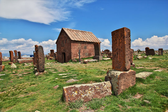 Noratus cemetery, sevan lake,  Armenia, Caucasus