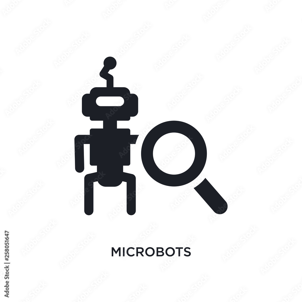 Poster microbots isolated icon. simple element illustration from artificial intellegence concept icons. mic