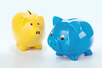 Group of colorful piggy banks