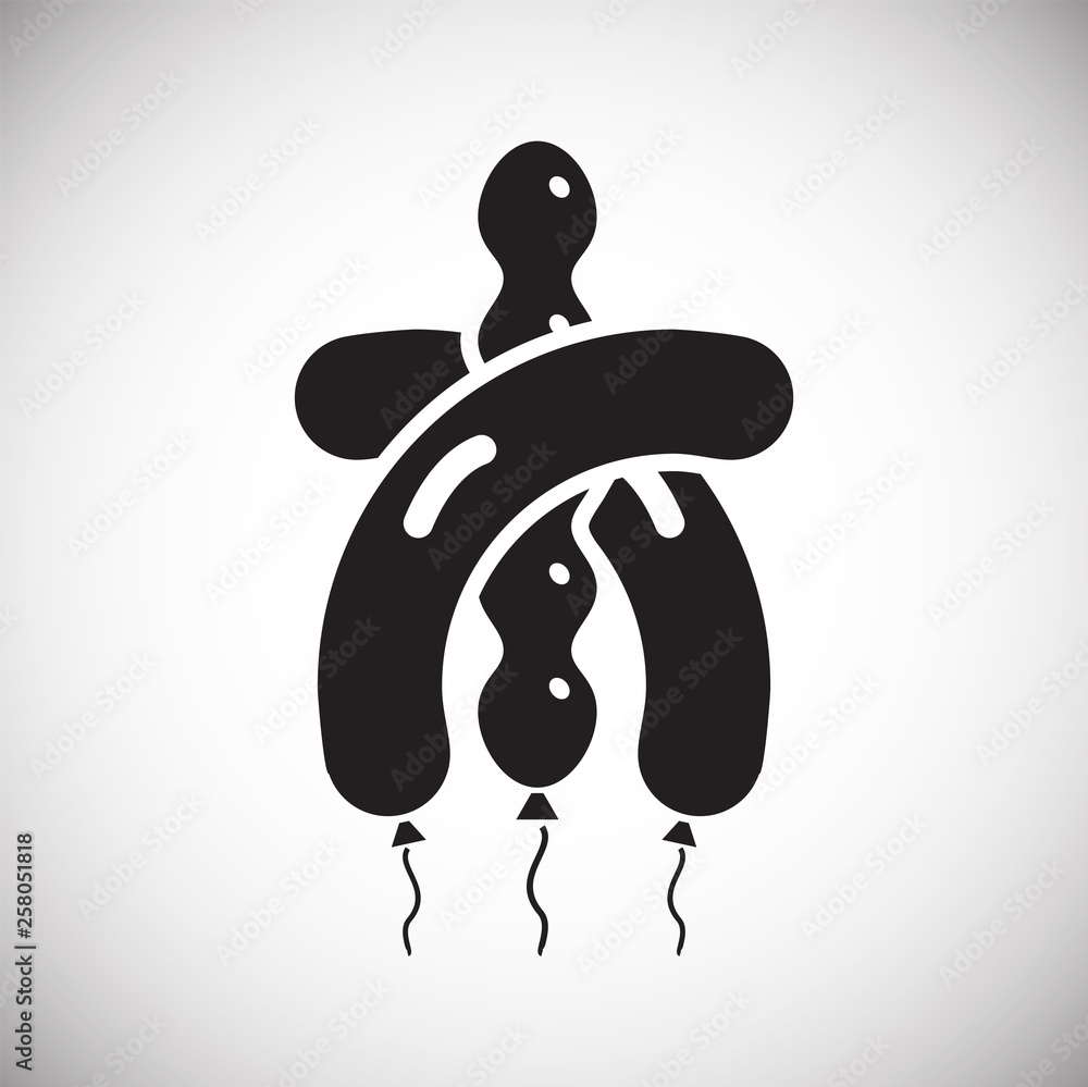 Poster Ballon icon on background for graphic and web design. Simple vector sign. Internet concept symbol for website button or mobile app.