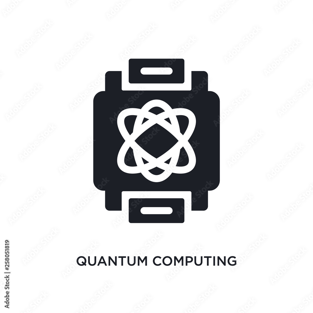 Poster quantum computing isolated icon. simple element illustration from artificial intellegence concept ic