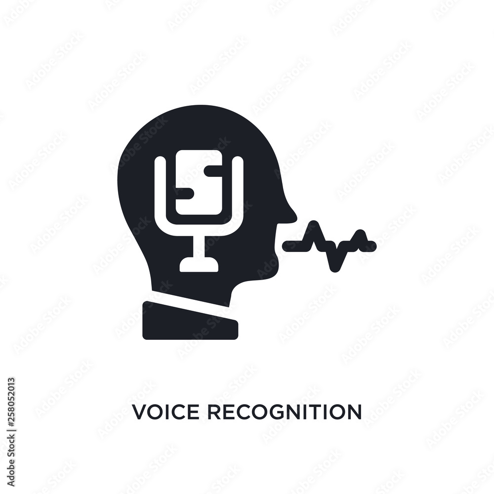 Poster voice recognition isolated icon. simple element illustration from artificial intellegence concept ic