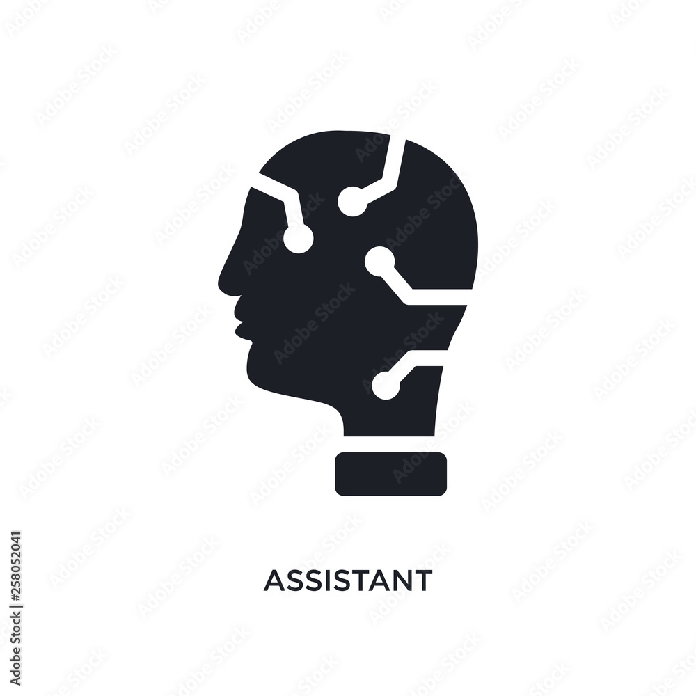 Poster assistant isolated icon. simple element illustration from artificial intelligence concept icons. ass