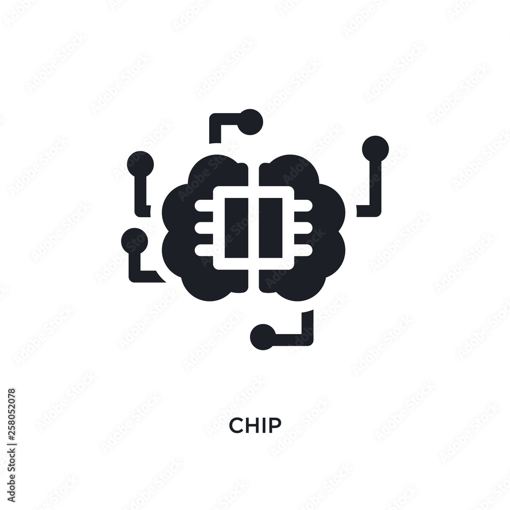 Poster chip isolated icon. simple element illustration from artificial intelligence concept icons. chip edi