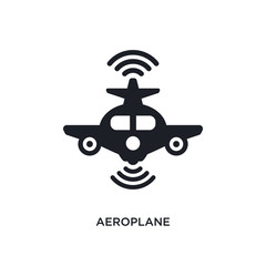 aeroplane isolated icon. simple element illustration from artificial intelligence concept icons. aeroplane editable logo sign symbol design on white background. can be use for web and mobile