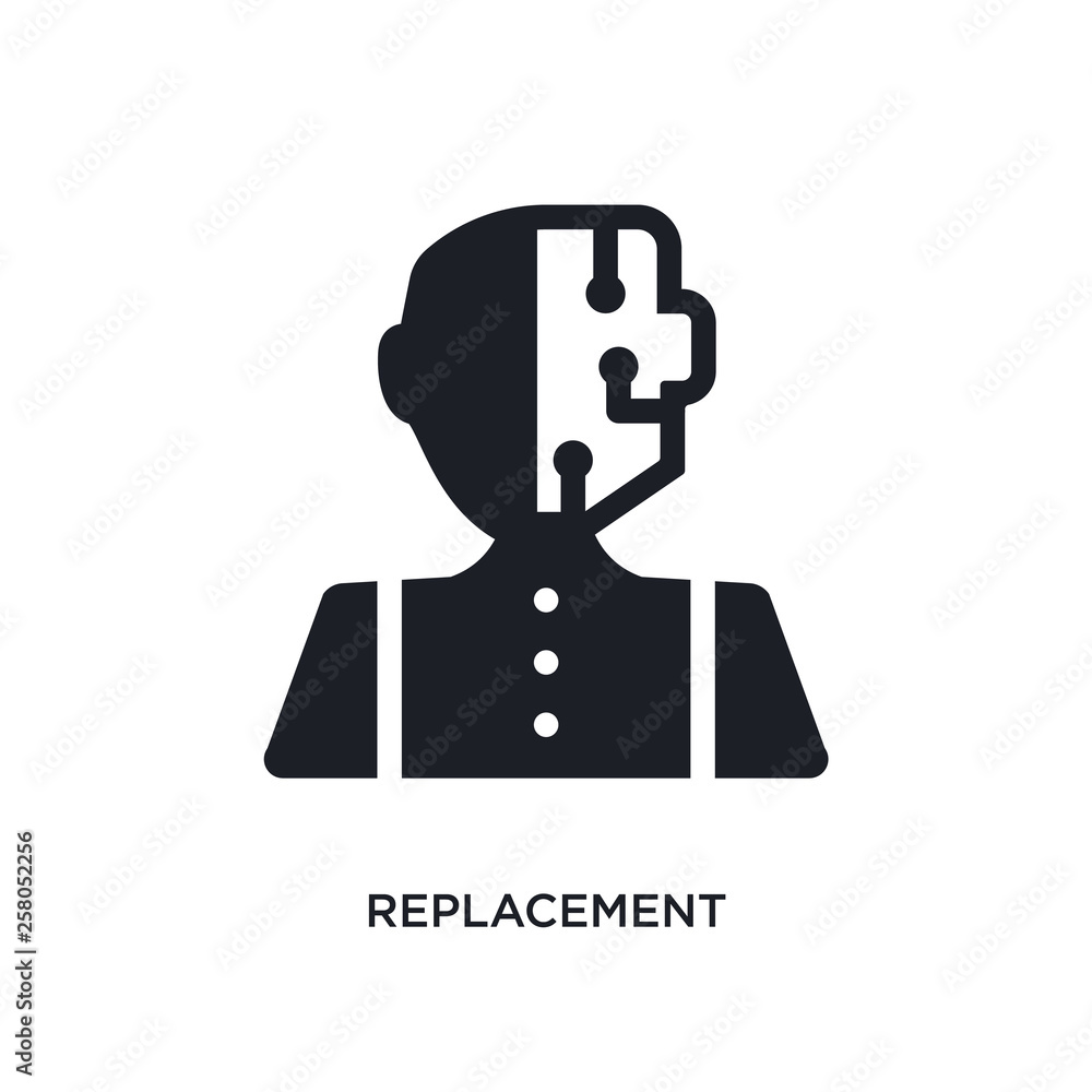 Poster replacement isolated icon. simple element illustration from artificial intelligence concept icons. r