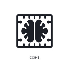 coins isolated icon. simple element illustration from artificial intelligence concept icons. coins editable logo sign symbol design on white background. can be use for web and mobile