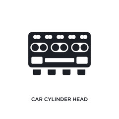 car cylinder head isolated icon. simple element illustration from car parts concept icons. car cylinder head editable logo sign symbol design on white background. can be use for web and mobile