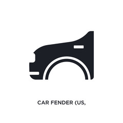 car fender (us, canadian) isolated icon. simple element illustration from car parts concept icons. car fender (us, canadian) editable logo sign symbol design on white background. can be use for web