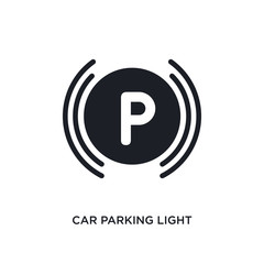 car parking light isolated icon. simple element illustration from car parts concept icons. car parking light editable logo sign symbol design on white background. can be use for web and mobile