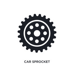 car sprocket isolated icon. simple element illustration from car parts concept icons. car sprocket editable logo sign symbol design on white background. can be use for web and mobile