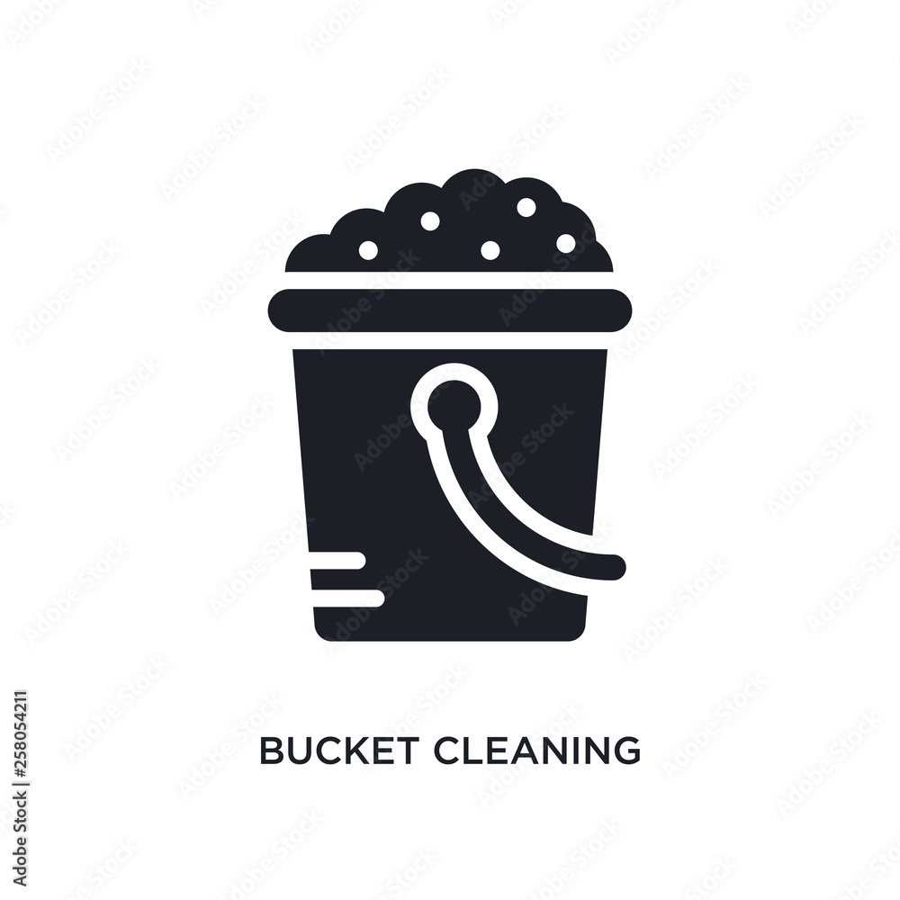 Poster bucket cleaning isolated icon. simple element illustration from cleaning concept icons. bucket clean