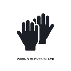 wiping gloves black pair isolated icon. simple element illustration from cleaning concept icons. wiping gloves black pair editable logo sign symbol design on white background. can be use for web and