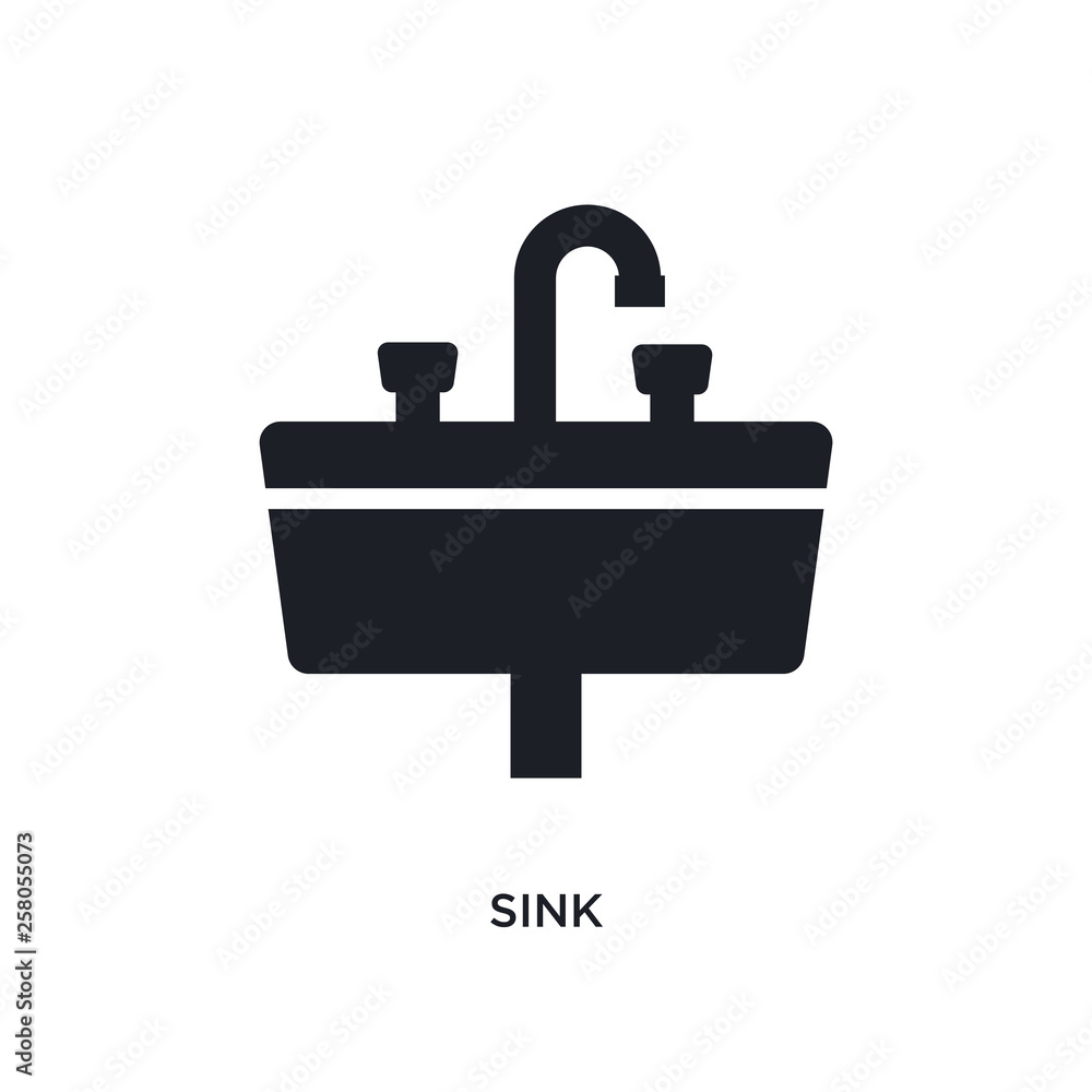Poster sink isolated icon. simple element illustration from cleaning concept icons. sink editable logo sign