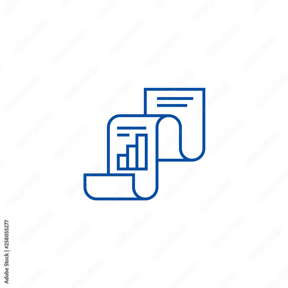 Poster statistical report,statistics line concept icon. statistical report,statistics flat vector website s