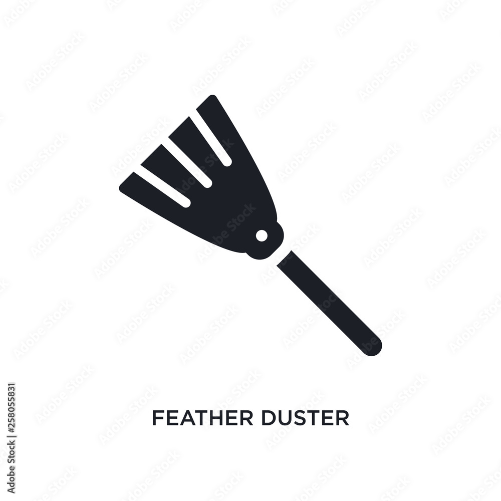 Poster feather duster isolated icon. simple element illustration from cleaning concept icons. feather duste