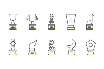 lineart award icon set