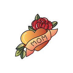 Tiger tattoo on white background. Vector flat illustration.