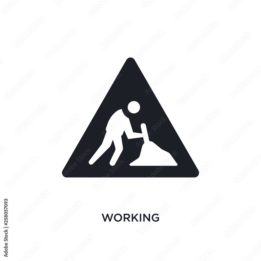 Poster working isolated icon. simple element illustration from construction concept icons. working editable