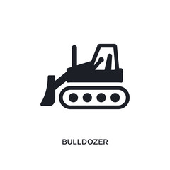 bulldozer isolated icon. simple element illustration from construction concept icons. bulldozer editable logo sign symbol design on white background. can be use for web and mobile