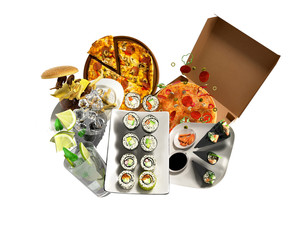 concept of product categories food 3d render on white background