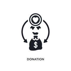 donation isolated icon. simple element illustration from crowdfunding concept icons. donation editable logo sign symbol design on white background. can be use for web and mobile