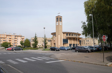 Fototapeta premium Church of Immaculate Conception of the Virgin Mary in Malesnica residential area, Zagreb, Croatia