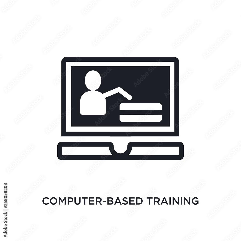 Poster computer-based training isolated icon. simple element illustration from e-learning and education con