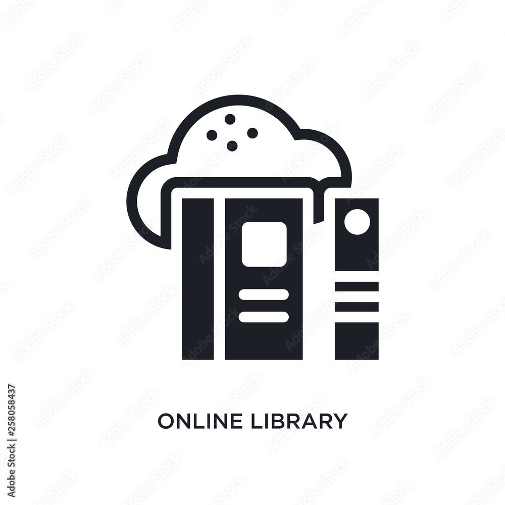 Aufkleber online library isolated icon. simple element illustration from e-learning and education concept icon
