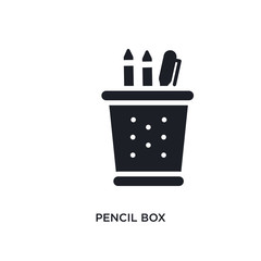 pencil box isolated icon. simple element illustration from e-learning and education concept icons. pencil box editable logo sign symbol design on white background. can be use for web and mobile