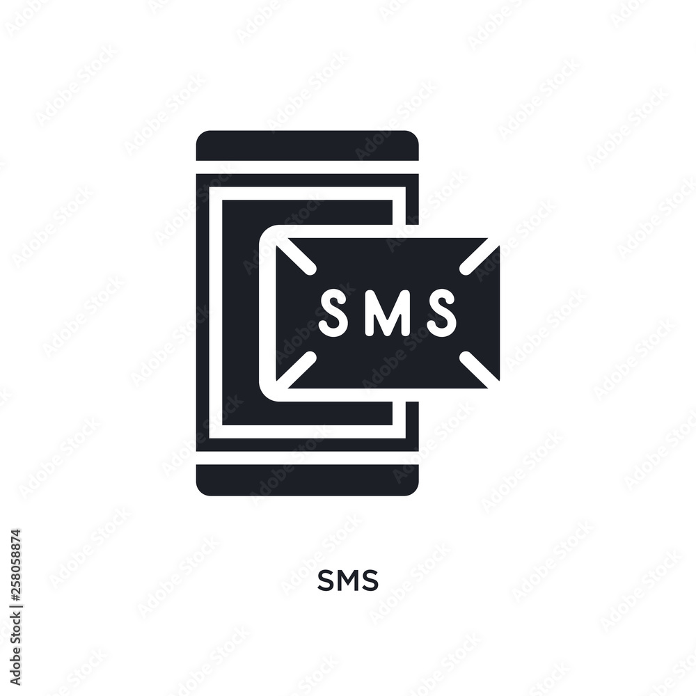 Poster sms isolated icon. simple element illustration from electrian connections concept icons. sms editabl