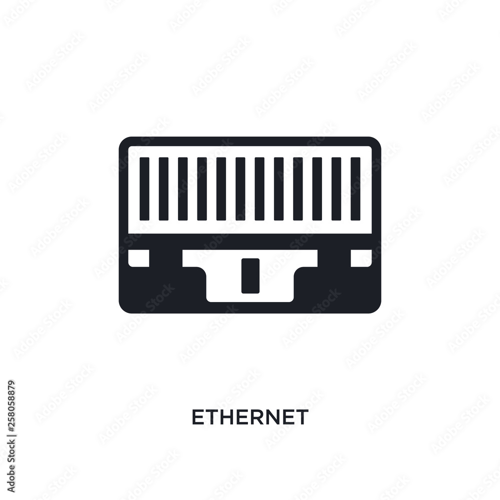 Poster ethernet isolated icon. simple element illustration from electrian connections concept icons. ethern