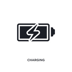 charging isolated icon. simple element illustration from electrian connections concept icons. charging editable logo sign symbol design on white background. can be use for web and mobile