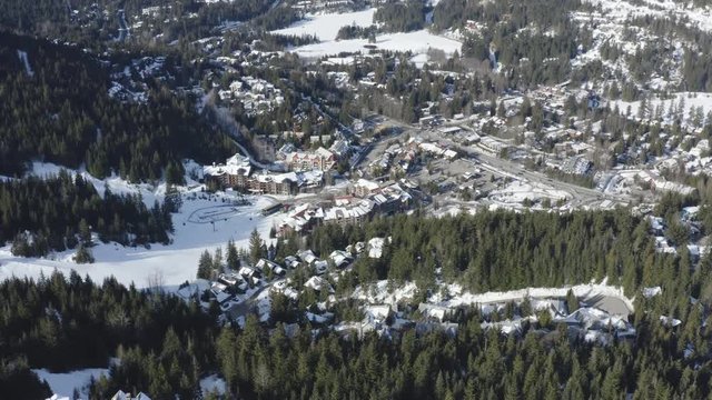 Aerial View Whistler Creekside Mountain Town