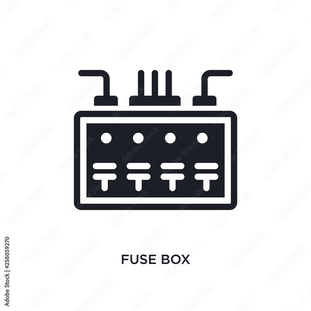 Poster fuse box isolated icon. simple element illustration from electrian connections concept icons. fuse b