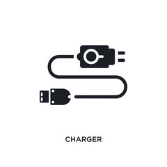 charger isolated icon. simple element illustration from electrian connections concept icons. charger editable logo sign symbol design on white background. can be use for web and mobile