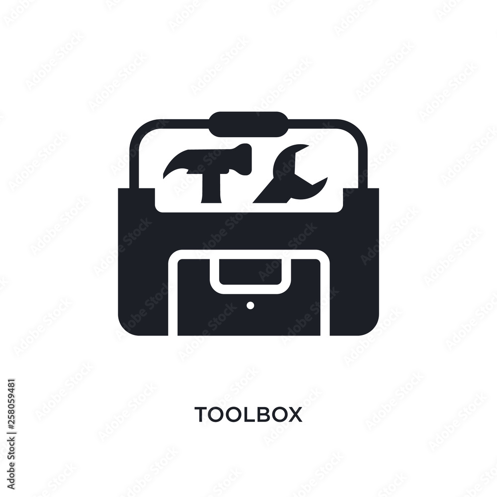 Poster toolbox isolated icon. simple element illustration from electrian connections concept icons. toolbox