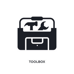 toolbox isolated icon. simple element illustration from electrian connections concept icons. toolbox editable logo sign symbol design on white background. can be use for web and mobile