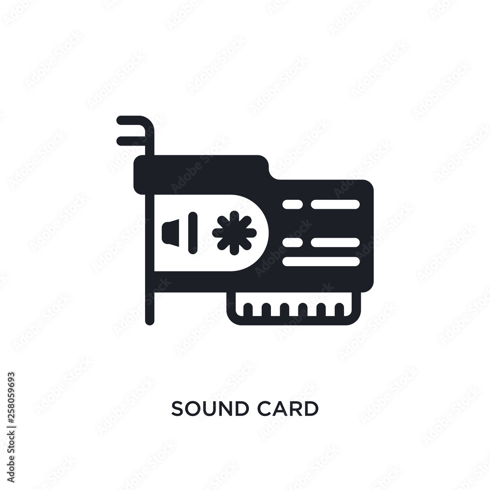 Poster sound card isolated icon. simple element illustration from electronic devices concept icons. sound c