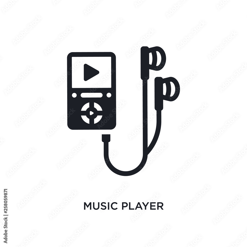 Aufkleber music player isolated icon. simple element illustration from electronic devices concept icons. music