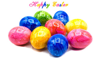 Fototapeta na wymiar Colorful Greeting Card Happy Easter