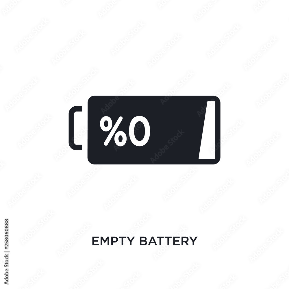 Poster empty battery isolated icon. simple element illustration from electronic stuff fill concept icons. e